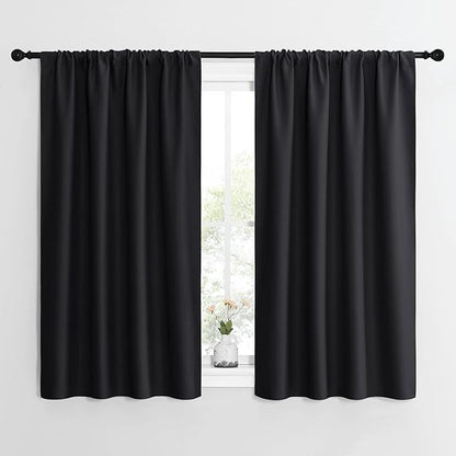 NICETOWN Black Out Curtain Panels for Kitchen - Energy Smart Decoration Thermal Insulating Blackout Drapes/Draperies for Small Window (2 Panels, 42 inches Wide by 54 inches Long)