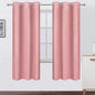 LEMOMO Pink Thermal Blackout Curtains/42 x 72 Inch/Set of 2 Panels Room Darkening Curtains for Bedroom