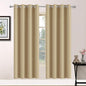 Yakamok Blackout Curtains Room Darkening Thermal Insulated Grommet top Window Curtains for Living Room, 52 x 72Inch, Beige, Set of 2