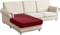 Couch Cover Velvet Chaise Cushion Cover for Sectional Sofas - Elastic L-Shaped Sofa Seat Covers Washable, Slipcover Protector (1-Piece, Christmas Red)