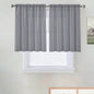 SpaceDresser Basic Rod Pocket Sheer Voile Window Curtain Panels Grey 1 Pair 2 Panels 52 Width 36 Inch Long for Kitchen Bedroom Children Living Room Yard（Grey, 52W x 36L）