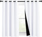 NICETOWN White 100% Blackout Curtains for Windows, Pack of 2, 46" W x 45" L, Super Heavy-Duty Black Lined Total Darkness Drapes for Bedroom, Privacy Assured Window Treatment for Patio