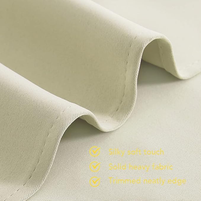 NICETOWN Room Darkening Curtain Panels for Cafe, Thermal Insulated Grommet Room Darkening Draperies/Drapes for Window (Beige, 2 Panels, W70 x L54 -inch)