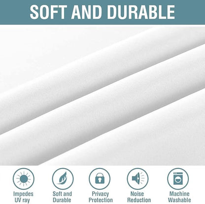 H.VERSAILTEX White Window Curtains 63 Inch Length Thermal Insulated Window Treatment Panel for Living Room Grommet Curtain Drape for Bedroom (1 Panel), 52" W x 63" L