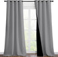 NICETOWN Total Shade Curtains and Draperies, Heavy-Duty Full Light Shading Drapes with Black Liner Backing for Villa/Hall/Dorm Window（Silver Grey, Package of 2 Panels, 46 inches Wide x 90 inches Long