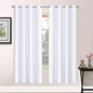 Yakamok White Thermal Insulated Curtains 84 Inch Length Solid Grommet Top Window Treatment Curtain Light Blocking Room Darkening Drapes for Bedroom Living Room(52x72 Inch, Pure White, 2 Panels)