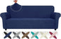 ZNSAYOTX Super Stretch Couch Cover (72"-92"), New Striped Sofa Covers Fitted Slipcovers with Elastic Bottom, Dog Cat Pets Proof Spandex Fabric Comfortable & Durable (Navy Blue, Sofa)