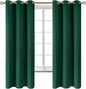 BGment Christmas Blackout Curtains - Grommet Thermal Insulated Room Darkening Bedroom and Living Room Curtains, Set of 2 Decorative Curtain Panels (42 x 63 Inch, Emerald Green)
