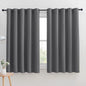 NICETOWN Grey Blackout Curtain Panels for Bedroom, Thermal Insulated Grommet Top Blackout Draperies and Drapes for Basement (2 Panels, W70 x L63-inch, Grey)