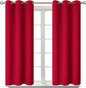 BGment Room Darkening Curtains 45 Inches Long - Grommet Thermal Insulated Drapes Window Treatment Curtains for Bedroom, 2 Panels, 38 x 45 Inch, Red