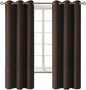 BGment Blackout Curtains for Living Room - Grommet Thermal Insulated Room Darkening Curtains for Bedroom, 2 Panels of 42 x 63 Inch, Brown
