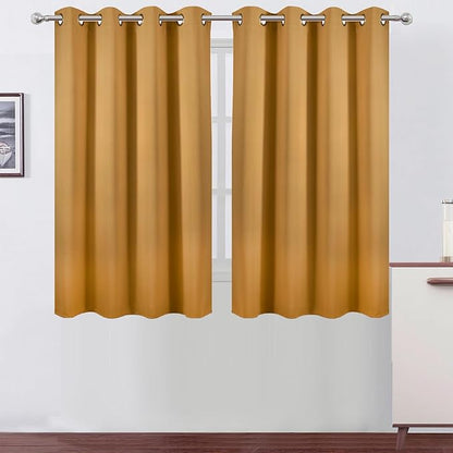 LEMOMO Mustard Yellow Thermal Blackout Curtains/52 x 54 Inch/Set of 2 Panels Room Darkening Curtains for Bedroom