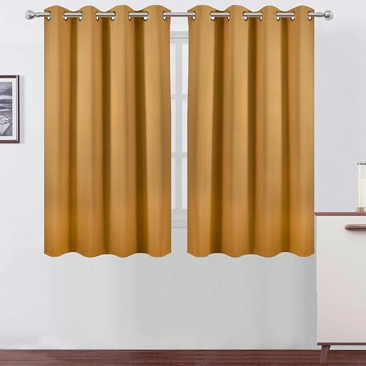 LEMOMO Mustard Yellow Thermal Blackout Curtains/52 x 54 Inch/Set of 2 Panels Room Darkening Curtains for Bedroom