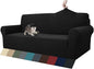 ZNSAYOTX 1 Piece Jacquard Couch Covers for 3 Cushion Couch Living Room High Stretch Sofa Cover Pets Dogs Friendly Anti Slip Thickened Slipcovers Furniture Protector (Sofa, Black)