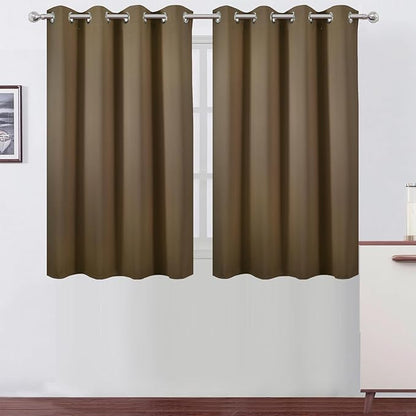 LEMOMO Brown Thermal Blackout Curtains/52 x 45 Inch/Set of 2 Panels Room Darkening Curtains