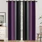 SimpleHome Ombre Room Darkening Curtains 84 inches Length for Bedroom,Grommet Gradient Light Blocking Purple and Black Window Curtains for Living Room,2 Panels, 52x84 inches