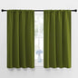NICETOWN Window Curtains Blackout Drapes, Thermal Insulated Solid Rod Pocket Blackout Draperies for Living Room (1 Pair, 42 by 45 inches, Olive Green)