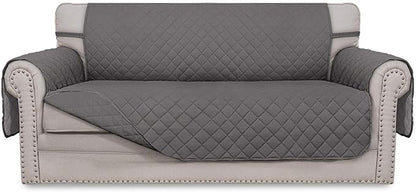 Easy-Going Sofa Slipcover Reversible Loveseat Sofa Cover Couch Cover for 2 Cushion Couch Furniture Protector with Elastic Straps for Pets Kids Dog Cat (Oversized Loveseat, Gray/Gray)