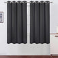 LEMOMO Dark Grey Blackout Curtains 66 x 63 Inch Length/Set of 2 Curtain Panels/Thermal Insulated Room Darkening Blackout Curtains for Bedroom