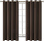 BGment Blackout Curtains for Living Room - Grommet Thermal Insulated Room Darkening Curtains for Bedroom, Set of 2 Panels (52 x 63 Inch, Brown)