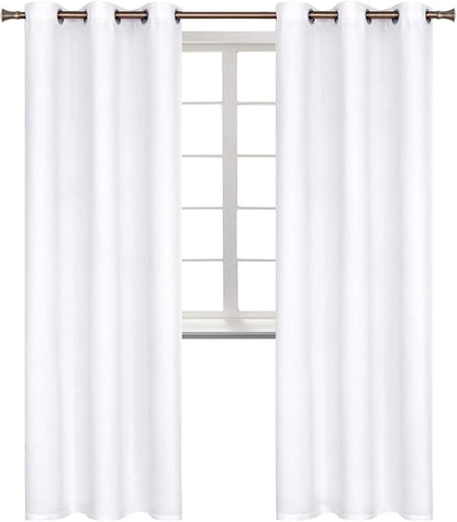 BGment Room Darkening Curtains 84 Inches Long - Grommet Thermal Insulated Drapes Window Treatment Curtains for Bedroom, 2 Panels, 42 x 84 Inch, Pure White