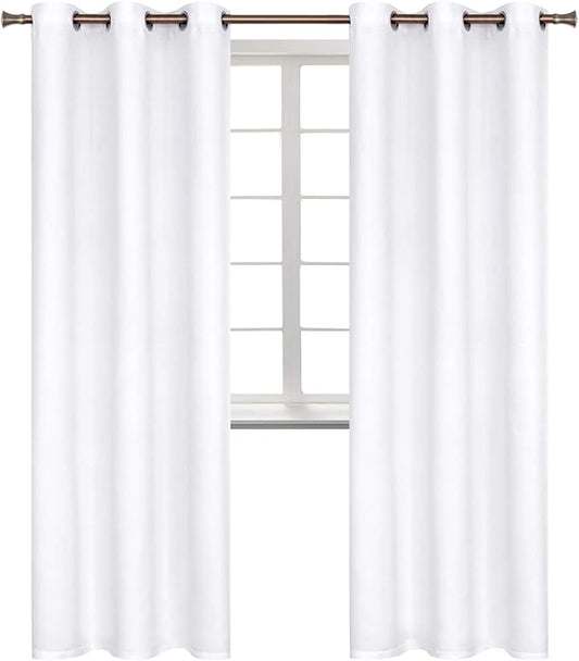 BGment Room Darkening Curtains 84 Inches Long - Grommet Thermal Insulated Drapes Window Treatment Curtains for Bedroom, 2 Panels, 38 x 84 Inch, Pure White
