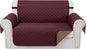 Reversible Loveseat Sofa Covers Couch Cover Furniture Protector(Loveseat,Burgundy/Camel)