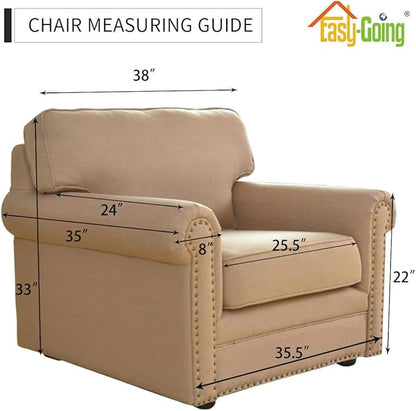 Easy-Going Chair Sofa Slipcover Reversible Sofa Cover Water Resistant Couch Cover Furniture Protector Cover with Elastic Straps for Pets Kids Children Dog Cat (Chair, PeacockBlue/Beige)