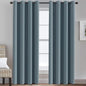 H.VERSAILTEX Blue Curtains/Drapes Blackout for Bedroom Room Darkening Thermal Curtains for Living Room Noise Reducing Sound Proof Solid Grommet Curtain (One Panel, Stone Blue, 52" W x 102" L)