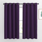 NICETOWN Blackout Curtains for Bedroom, Grommet Top Room Darkening Thermal Insulated Solid Window Treatments for Bedroom/Kids Room, Royal Purple, 2 Panels, W46 x L63