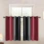 Yakamok Blackout Ombre Burgundy and Black Curtains for Bedroom, Gradient Room Darkening Curtains, Grommet Thermal Insulated Light Blocking Window Drapes/Curtain for Living Room,52 x 36 Inch,2 Panels