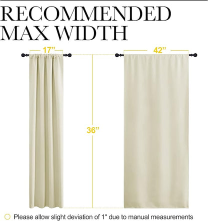 NICETOWN Kitchen Curtains, Short Blackout Curtains & Drapes, Small Window Draperies for Dining Room, Cupboard (Beige, 42 in x 36 in (W x L), Set of 2)