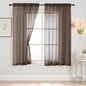 Chocolate Sheer Curtains 63 Inch Length 2 Panels, Voile Sheer Curtain for Living Room, Breathable Light Filtering Modern Window Treatments, Soft Fabric Dual Rod Pocket Drapes, 2x42Wx63L Inches