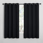 NICETOWN Bathroom Blackout Curtains and Drapes, 2 Panels, 55 inches Wide by 57 inches Long, Black Solid Thermal Insulated Grommet Blackout Drapery Panels for Window