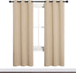 NICETOWN Room Darkening Curtain Panels for Cafe, Thermal Insulated Grommet Room Darkening Draperies/Drapes for Window (Biscotti Beige, 2 Panels, W34 x L72 -inch)