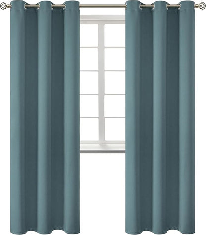 BGment Room Darkening Curtains 84 Inches Long - Grommet Thermal Insulated Drapes Window Treatment Curtains for Bedroom, 2 Panels, 42 x 84 Inch, Stone Blue