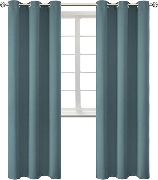 BGment Room Darkening Curtains 84 Inches Long - Grommet Thermal Insulated Drapes Window Treatment Curtains for Bedroom, 2 Panels, 42 x 84 Inch, Stone Blue