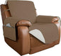 PureFit Reversible Quilted Sofa Cover, Water Resistant Slipcover Furniture Protector, Washable Couch Cover with Non Slip and Elastic Straps for Kids, Dogs, Pets (Oversized Recliner, Camel/Ivory)