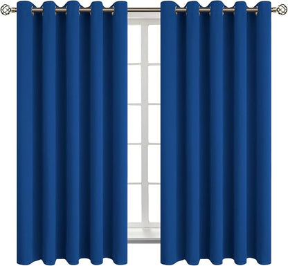 BGment Blackout Curtains for Bedroom - Grommet Thermal Insulated Room Darkening Curtains for Living Room, 70 x 63 Inch, 2 Panels, Royal Blue