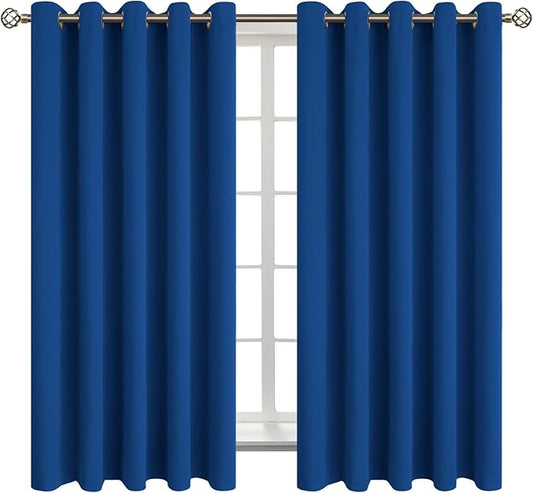 BGment Blackout Curtains for Bedroom - Grommet Thermal Insulated Room Darkening Curtains for Living Room, 70 x 63 Inch, 2 Panels, Royal Blue