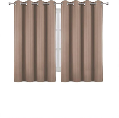 LEMOMO Blackout Curtains 66 x 54 Inch Long Cappuccino Curtains Set of 2 Panels Room Darkening Curtains for Bedroom and Living Room