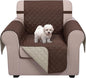 U-NICE HOME Reversible Oversized Chair Covers Quilted Water Repellent Pet Protectors with Elastic Straps(28''Armchair, Coffee/Beige)