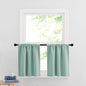 RYB HOME Cafe Blackout Curtains 24 inch Length, RV Curtains for Camper Windows, Mini Short Small Insulating Light UV Heat Blocking Privacy Half Window Tiers, Width 29 by Length 24, Aqua, 2 Panels