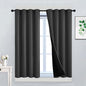 Yakamok 100% Blackout Curtains, 2 Thick Layers Thermal Insulated Total Blackout Drapes for Bedroom, Heat Blocking Window Curtains for Living Room(Charcoal Grey, 52Wx45L, 2 Panels)