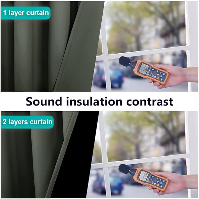 NICETOWN 100% Blackout Window Curtain Panels, Full Light Blocking Drapes with Black Liner for Nursery, 72-inch Drop Thermal Insulated Draperies (Dark Mallard, 2 Pieces, 70-inch Wide Per Panel)