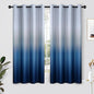 SimpleHome Ombre Curtains 52 x 63 Inch for Bedroom 2 Panels, Gradient Grey White to Blue Light Blocking Thermal Insulated Grommet Room Darkening Window Curtain/Drapes for Living Room