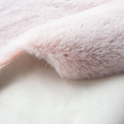ORINOVA Pink Fluffy Washable Faux Rabbit Fuzzy Fur Area Rugs for Bedroom Large Furry Rugs for Living Room 2x10 Runner Nursery Rug Home Décor