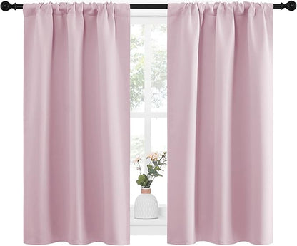 NICETOWN Kitchen Curtains Thermal Insulated Curtains & Drapes, Small Window Blackout Curtain Panels for Girls Room (Lavender Pink, 34 in x 45 in (W x L), 2 Panels)