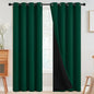 SimpleHome 100% Blackout Curtains for Bedroom,Thermal Insulated Grommet Window Drapes Room Darkening Dark Green Curtains for Living Room with Black Back,52 x 84 Inch,2 Panels