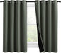 NICETOWN 100% Blackout Curtains 57 inches Long, Double-Deck Completely Blackout Window Treatment Thermal Insulated Lined Drapes for Small Window (Dark Mallard, 1 Pair, 55 inches Width Each Panel)